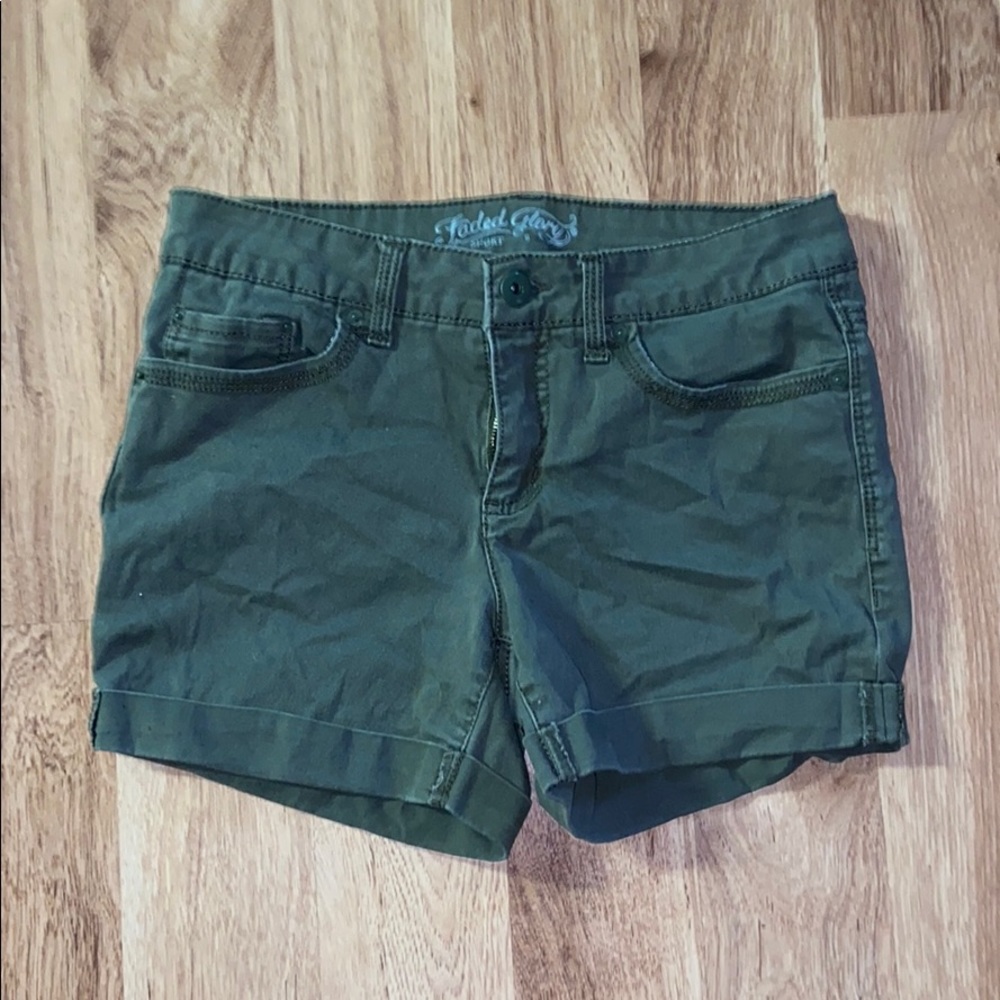 Army green shorts